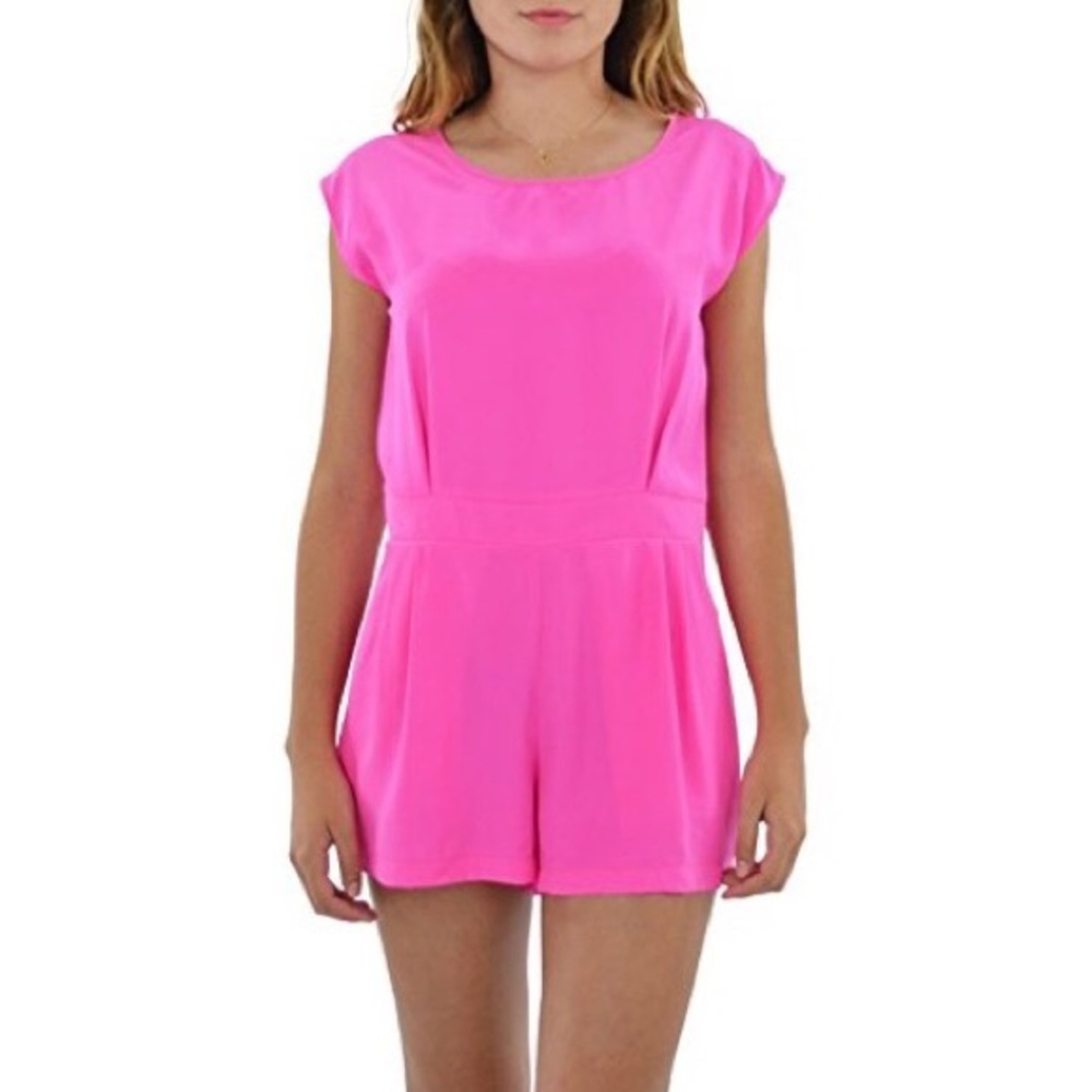 Hot Pink Silk Romper